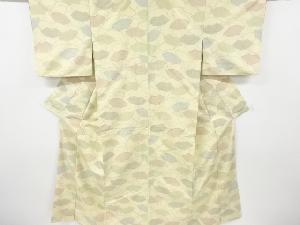 アンティーク　地紙尽くし模様織出し十日町紬着物